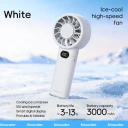 KINSCOTER New Portable Cooling Handheld Fan 3000mAh Mini Rechargeable Fan 100 Wind Speed Adjustable for Home Office Outdoor