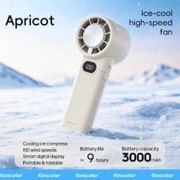 KINSCOTER New Portable Cooling Handheld Fan 3000mAh Mini Rechargeable Fan 100 Wind Speed Adjustable for Home Office Outdoor