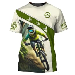 Outdoor Mountain Bike Sport Theme Printed Short-sleeve T-shirt Breathable Casual Sport Top for Cycling Enthusiasts