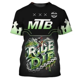 Outdoor Mountain Bike Sport Theme Printed Short-sleeve T-shirt Breathable Casual Sport Top for Cycling Enthusiasts