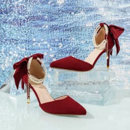 Women's Pumps Thin Heel Wedding Shoes 2026 Red Butterfly Shallow High Heels Buckle Strap Sandals Elegant Pointed Toe Women Shoes
