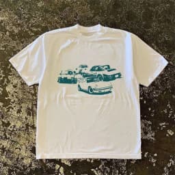 2026 Summer New Benz Vintage Car Print Men's and Women's Short Sleeve T-shirt High Quality T-shirt