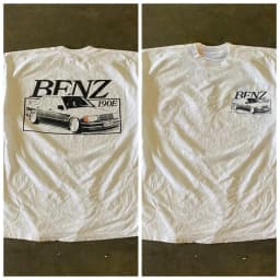 2026 Summer New Benz Vintage Car Print Men's and Women's Short Sleeve T-shirt High Quality T-shirt
