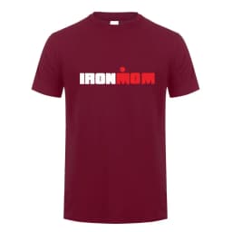 Funny Ironmom T Shirt Cotton Triathlon Women Mother Fitness Bike Swim Triathlete Female Sports Cycling Tops OT-132