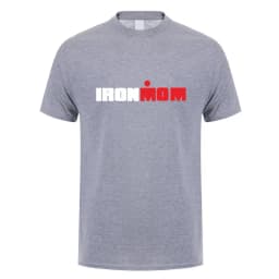 Funny Ironmom T Shirt Cotton Triathlon Women Mother Fitness Bike Swim Triathlete Female Sports Cycling Tops OT-132