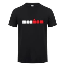 Funny Ironmom T Shirt Cotton Triathlon Women Mother Fitness Bike Swim Triathlete Female Sports Cycling Tops OT-132