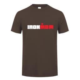Funny Ironmom T Shirt Cotton Triathlon Women Mother Fitness Bike Swim Triathlete Female Sports Cycling Tops OT-132