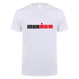 Funny Ironmom T Shirt Cotton Triathlon Women Mother Fitness Bike Swim Triathlete Female Sports Cycling Tops OT-132