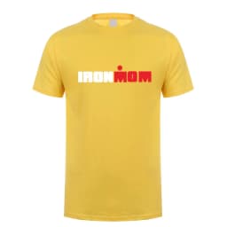 Funny Ironmom T Shirt Cotton Triathlon Women Mother Fitness Bike Swim Triathlete Female Sports Cycling Tops OT-132