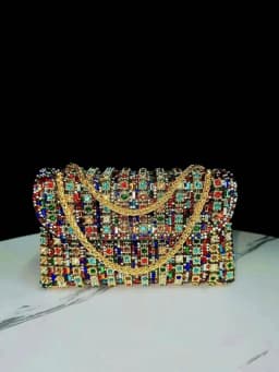 Evening Dress Rhinestone Clutch Bag with Diamond Chain, Cheongsam Bag, Crossbody Evening Bag, Women's Handbag, Evening Bag