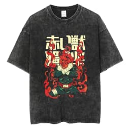 Men Washed TShirt Harajuku Streetwear Hip Hop Japanese Anime Naruto Graphic T Shirts Cotton Summer Short Sleeve Vintage Tops
