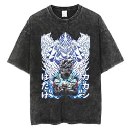 Men Washed TShirt Harajuku Streetwear Hip Hop Japanese Anime Naruto Graphic T Shirts Cotton Summer Short Sleeve Vintage Tops