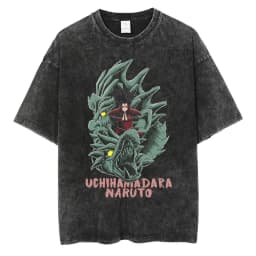 Men Washed TShirt Harajuku Streetwear Hip Hop Japanese Anime Naruto Graphic T Shirts Cotton Summer Short Sleeve Vintage Tops