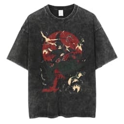 Men Washed TShirt Harajuku Streetwear Hip Hop Japanese Anime Naruto Graphic T Shirts Cotton Summer Short Sleeve Vintage Tops