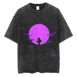 Men Washed TShirt Harajuku Streetwear Hip Hop Japanese Anime Naruto Graphic T Shirts Cotton Summer Short Sleeve Vintage Tops