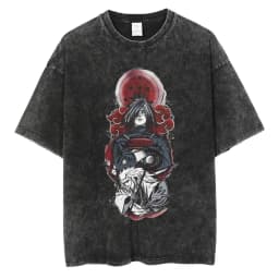 Men Washed TShirt Harajuku Streetwear Hip Hop Japanese Anime Naruto Graphic T Shirts Cotton Summer Short Sleeve Vintage Tops