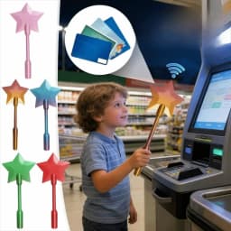 3D Printed Star Wand Tap To Pay Star Magic Wand Credit Card Holder Tap-to-Pay Credit Card Portable Wand Credit Card Payment Wand