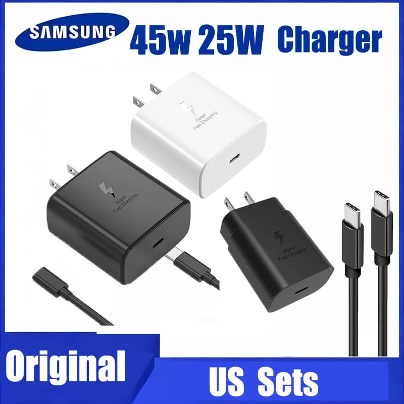 Original Samsung 45W/25W US Charger Fast Charging Type C PD Cargador Galaxy S26 S25 Ultra 24 Plus S23 S22 A56 Tab S11 For iPhone