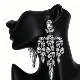 Women Bridal Wedding Earrings Vintage Crystal Rhinestone Chandelier Earrings Irregular Tassel Drop Earrings Party Statement Jewe