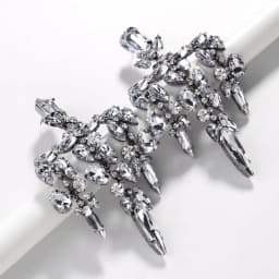 Women Bridal Wedding Earrings Vintage Crystal Rhinestone Chandelier Earrings Irregular Tassel Drop Earrings Party Statement Jewe