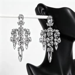 Women Bridal Wedding Earrings Vintage Crystal Rhinestone Chandelier Earrings Irregular Tassel Drop Earrings Party Statement Jewe
