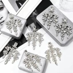 Women Bridal Wedding Earrings Vintage Crystal Rhinestone Chandelier Earrings Irregular Tassel Drop Earrings Party Statement Jewe