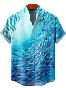 2026 Party Short Sleeve Shirt Road Animal Pattern Printed Short Sleeve Button Shirt Summer Fashion Casual Style