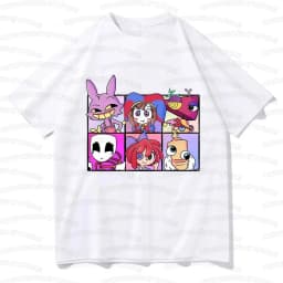 Summer THE AMAZING DIGITAL CIRCUS Print T-Shirt Boy's Girl's Casual Pomni The Jester Kids Jax Purple Rabbit Ramen Tops