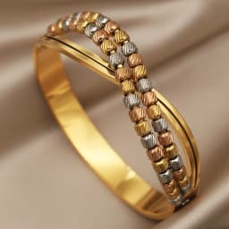 Stainless Steel Crystal Beads 18K PVD Plated Bracelets for Women Fashion Brand Jewelry Classic Elegant Hollow Golden Bangle