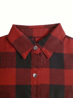 Women's Plaid Shirt Jacket, Long Sleeve Button Front Blouse, Casual Fashion for All Seasons, Ladies' Stylish Outerwear