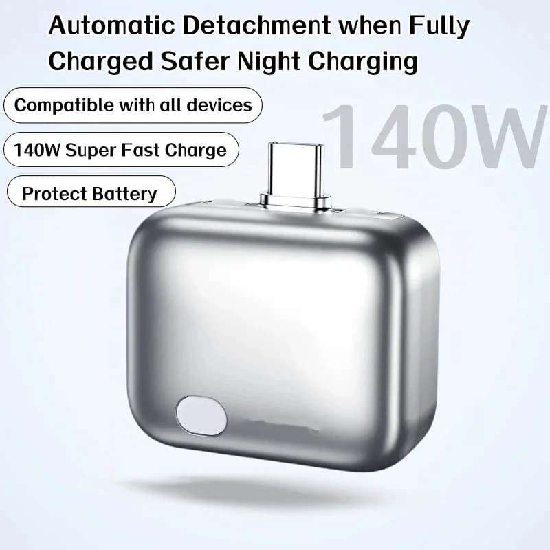 140W Fast Charger Phone Adapter Physical Full Charge Disconnector Automatically Cuts Power Ejects Phone When Fully Charged