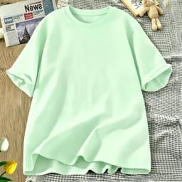 Korean Style Solid Color Cotton Women's T-Shirts Breathable T Shirt O-Neck Summer Short Sleeves Loose Y2K Vacation Clothing