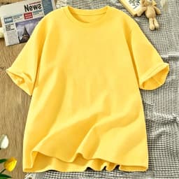 Korean Style Solid Color Cotton Women's T-Shirts Breathable T Shirt O-Neck Summer Short Sleeves Loose Y2K Vacation Clothing