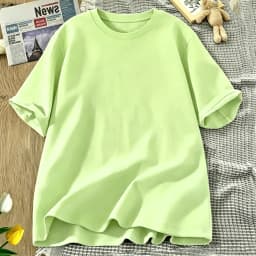 Korean Style Solid Color Cotton Women's T-Shirts Breathable T Shirt O-Neck Summer Short Sleeves Loose Y2K Vacation Clothing