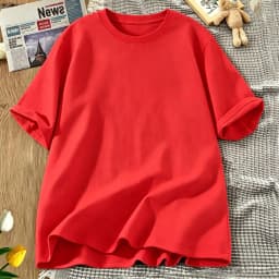Korean Style Solid Color Cotton Women's T-Shirts Breathable T Shirt O-Neck Summer Short Sleeves Loose Y2K Vacation Clothing
