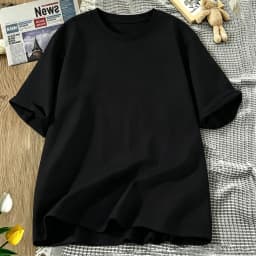 Korean Style Solid Color Cotton Women's T-Shirts Breathable T Shirt O-Neck Summer Short Sleeves Loose Y2K Vacation Clothing