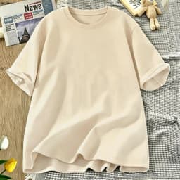 Korean Style Solid Color Cotton Women's T-Shirts Breathable T Shirt O-Neck Summer Short Sleeves Loose Y2K Vacation Clothing