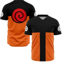 2026 New Naruto Shippuden Baseball Uniform, Color-Blocked, Quick-Drying, Breathable, Sporty V-Neck Short-Sleeve T-Shirt, Unisex