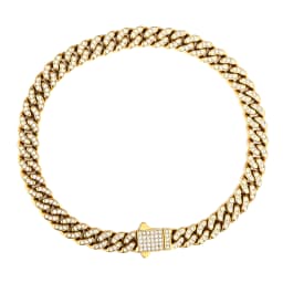 High quality 6-8mm stainless steel full diamond multi specification Cuban chain waterproof men's and women's bracelet