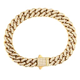 High quality 6-8mm stainless steel full diamond multi specification Cuban chain waterproof men's and women's bracelet
