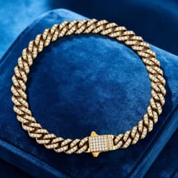 High quality 6-8mm stainless steel full diamond multi specification Cuban chain waterproof men's and women's bracelet