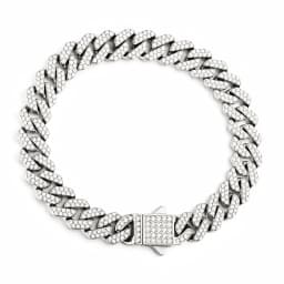 High quality 6-8mm stainless steel full diamond multi specification Cuban chain waterproof men's and women's bracelet