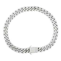 High quality 6-8mm stainless steel full diamond multi specification Cuban chain waterproof men's and women's bracelet