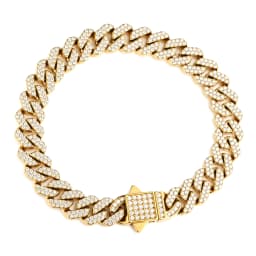 High quality 6-8mm stainless steel full diamond multi specification Cuban chain waterproof men's and women's bracelet