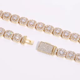 Hip Hop Jewelry Brass Setting CZ Tennis Chain Necklace Gold/Silver Color Iced Out AAAAA Cubic Zirconia Chain