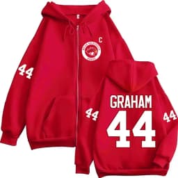 Graham 44 Off Campus TV Series Briar University Zipper Hoodies Men Clothing Casual Long Sleeves Zip Up Hooded Sweatshirts Jacket
