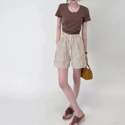 Stripes Shorts for Women Drawstring Thin Wide Leg A-line Breathable Bottoms Shorts High Waist Casual Vacation Beach Short Pants