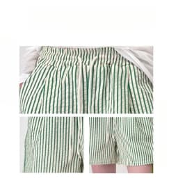 Stripes Shorts for Women Drawstring Thin Wide Leg A-line Breathable Bottoms Shorts High Waist Casual Vacation Beach Short Pants