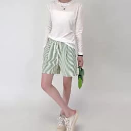 Stripes Shorts for Women Drawstring Thin Wide Leg A-line Breathable Bottoms Shorts High Waist Casual Vacation Beach Short Pants