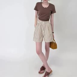 Stripes Shorts for Women Drawstring Thin Wide Leg A-line Breathable Bottoms Shorts High Waist Casual Vacation Beach Short Pants